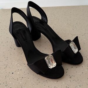 Casadei Black Heels with Crystal Embellishment
